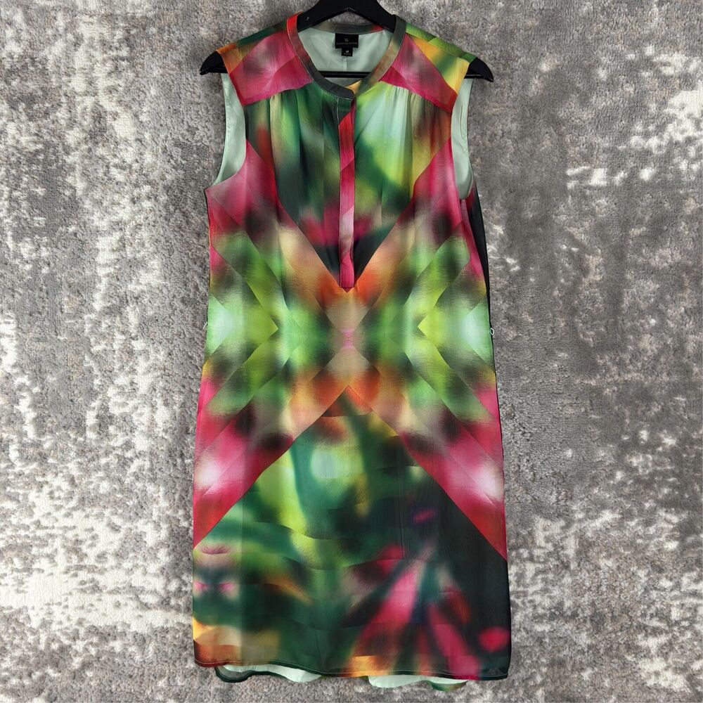 Worthington Size 10 Colorful‎ Knee Length Sleeveless Shirt Dress Round Neck